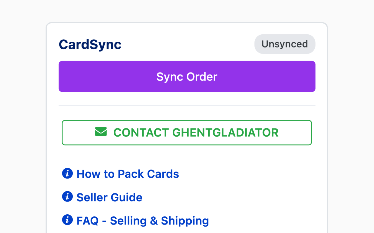 CardSync Chrome extension on Cardmarket